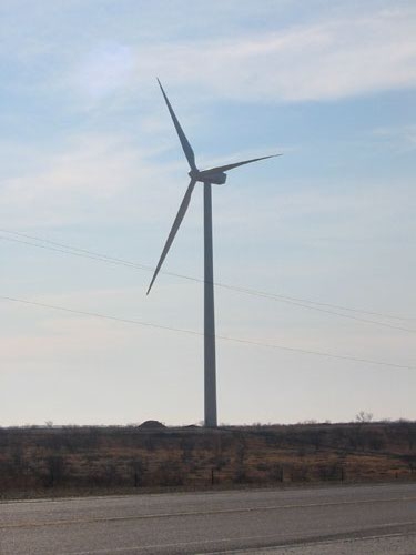 Wind energy is currently harvested from large windmills.