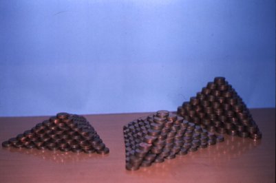 Pyramid made from pennies