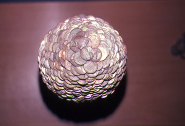 Finished dome tower made of pennies Finished dome tower made of pennies